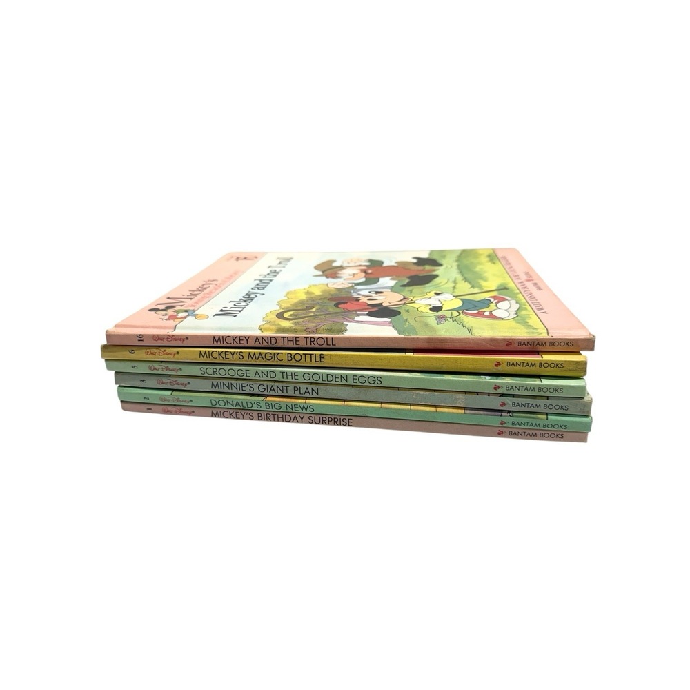 Vintage Walt Disney Bantam Books Paperback Lot of 6 Mickey Donald Minnie Scrooge